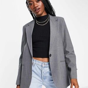Pull&Bear Charcoal Gray Blazer